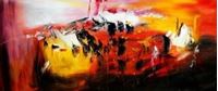 Picture of Abstract - Fireworks t91467 75x180cm exzellentes Ölgemälde