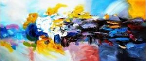 Bild von Abstrakt - Der Frühling t91469 75x180cm modernes Ölgemälde handgemalt