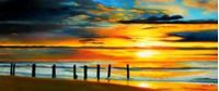 Εικόνα της Modern Art - Nordsee Sonnenuntergang t91471 75x180cm handgemaltes Ölbild