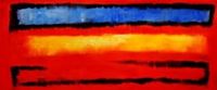 Immagine di Bauhaus - Blau auf Gelb auf Rot t91484 75x180cm modernes Ölgemälde
