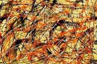 Afbeelding van Homage of Pollock - Number 1 d91522 60x90cm abstraktes Ölgemälde handgemalt