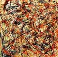 Afbeelding van Homage of Pollock - Number 1 g91523 80x80cm abstraktes Ölgemälde handgemalt