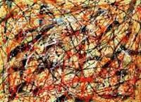 Afbeelding van Homage of Pollock - Number 1 i91524 80x110cm abstraktes Ölgemälde handgemalt
