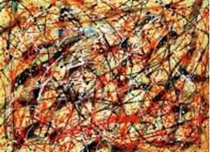 Afbeelding van Homage of Pollock - Number 1 i91524 80x110cm abstraktes Ölgemälde handgemalt