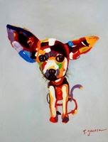 Εικόνα της Modern Art - Chihuahua Castingshow a91548 30x40cm abstraktes Ölbild