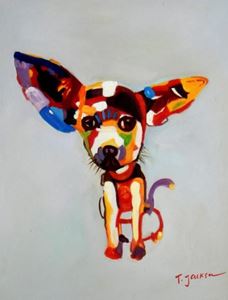 Εικόνα της Modern Art - Chihuahua Castingshow a91548 30x40cm abstraktes Ölbild