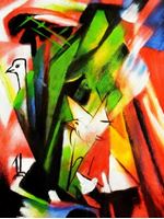 Afbeelding van Franz Marc - Vögel a91556 30x40cm Expressionismus Ölbild handgemalt