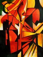 Afbeelding van Franz Marc - Füchse a91559 30x40cm Expressionismus Ölgemälde handgemalt