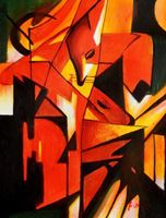 Image de Franz Marc - Füchse a91560 30x40cm Expressionismus Ölgemälde handgemalt