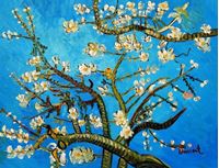 Afbeelding van Vincent van Gogh - Äste mit Mandelblüten a91565 30x40cm Ölbild handgemalt