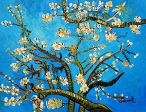 Изображение Vincent van Gogh - Äste mit Mandelblüten a91565 30x40cm Ölbild handgemalt