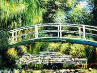 Immagine di Claude Monet - Brücke über dem Seerosenteich a91574 30x40cm Ölbild handgemalt