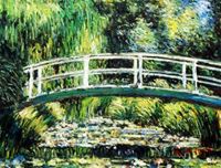 Immagine di Claude Monet - Brücke über dem Seerosenteich a91575 30x40cm Ölbild handgemalt