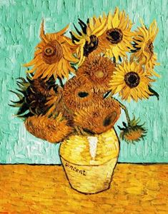 Bild von Vincent van Gogh - Zwölf Sonnenblumen a91990 30x40cm exzellentes Ölbild Museumsqualität