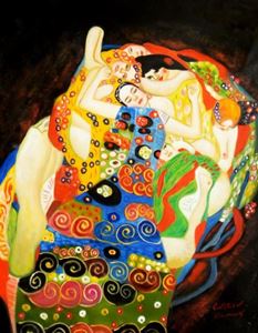 Afbeelding van Gustav Klimt - Jungfrauen b91580 40x50cm Jugendstil Ölgemälde handgemalt