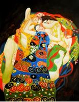 Afbeelding van Gustav Klimt - Jungfrauen b91581 40x50cm Jugendstil Ölgemälde handgemalt