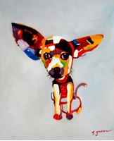 Εικόνα της Modern Art - Chihuahua Castingshow b91583 40x50cm abstraktes Ölbild