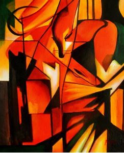 Εικόνα της Franz Marc - Füchse b91587 40x50cm Expressionismus Ölgemälde handgemalt