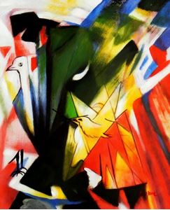 Afbeelding van Franz Marc - Vögel b91588 40x50cm Expressionismus Ölbild handgemalt