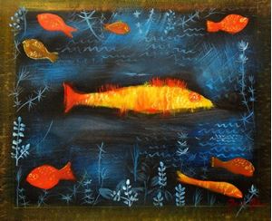 Picture of Paul Klee - Der Goldfisch b91593 40x50cm handgemaltes Ölgemälde 