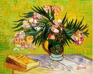 Imagen de Vincent van Gogh - Vase mit Oleandern und Bücher b91599 40x50cm Ölbild handgemalt