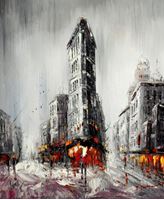 Изображение Abstrakt - New York 5th Avenue c91610 50x60cm exzellentes Ölbild handgemalt