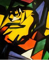 Bild von Franz Marc - Der Tiger c91630 50x60cm Expressionismus Ölgemälde handgemalt