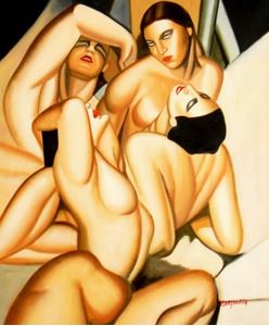 Picture of Homage of Tamara de Lempicka - Four nudes c91633 50x60cm beeindruckendes Ölbild handgemalt