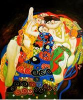 Afbeelding van Gustav Klimt - Jungfrauen c91635 50x60cm Jugendstil Ölgemälde handgemalt