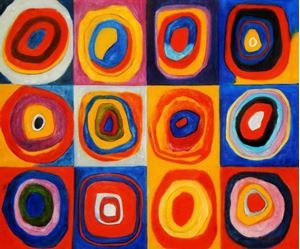 Bild von Wassily Kandinsky - Farbstudie Quadrate c91636 50x60cm exquisites Ölgemälde