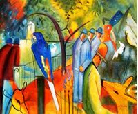 Picture of August Macke - Zoologischer Garten c91641 50x60cm exzellentes Ölgemälde