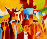 Εικόνα της August Macke - Im zoologischen Garten c91648 50x60cm Ölgemälde handgemalt