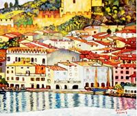 Afbeelding van Gustav Klimt - Malcesine am Gardasee c91650 50x60cm Ölbild handgemalt