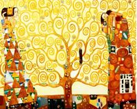 Resim Gustav Klimt - Der Lebensbaum c91651 50x60cm Jugendstil Ölgemälde handgemalt
