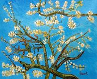 Afbeelding van Vincent van Gogh - Äste mit Mandelblüten c91653 50x60cm Ölbild handgemalt