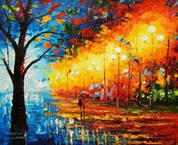 Εικόνα της Modern Art - Berlin Tiergarten im Mondschein c91659 50x60cm Ölbild handgemalt
