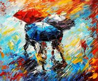 Εικόνα της Modern Art - Umbrellas c91667 50x60cm modernes Ölgemälde