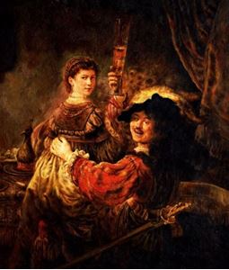 Εικόνα της Rembrandt - Selbstportrait mit Saskia c91992 50x60cm edles Ölgemälde Museumsqualität