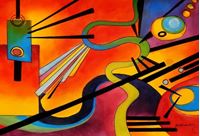 Immagine di Wassily Kandinsky - Freudsche Fehlleistung d91690 60x90cm abstraktes Ölgemälde