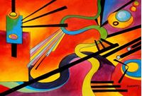 Obrazek Wassily Kandinsky - Freudsche Fehlleistung d91691 60x90cm abstraktes Ölgemälde