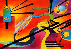 Imagen de Wassily Kandinsky - Freudsche Fehlleistung d91691 60x90cm abstraktes Ölgemälde