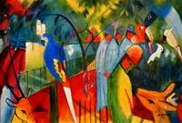 Bild von August Macke - Zoologischer Garten d91697 60x90cm exzellentes Ölgemälde