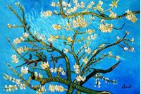 Bild von Vincent van Gogh - Äste mit Mandelblüten d91705 60x90cm Ölbild handgemalt