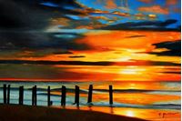 Εικόνα της Modern Art - Nordsee Sonnenuntergang d91714 60x90cm handgemaltes Ölbild
