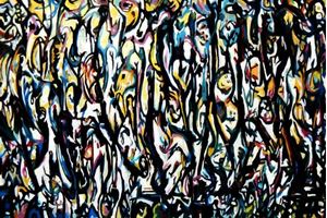 Afbeelding van Homage to Pollock - Mural d91720 60x90cm fantastisches Ölbild handgemalt