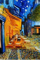Image de Vincent van Gogh - Nachtcafe d91733 60x90cm exzellentes Ölgemälde handgemalt
