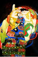 Afbeelding van Gustav Klimt - Jungfrauen d91737 60x90cm Jugendstil Ölgemälde handgemalt
