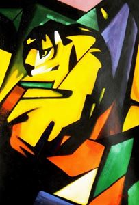 Εικόνα της Franz Marc - Der Tiger d91743 60x90cm Expressionismus Ölgemälde handgemalt