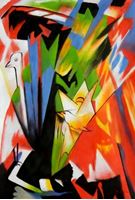 Afbeelding van Franz Marc - Vögel d91746 60x90cm Expressionismus Ölbild handgemalt