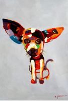Εικόνα της Modern Art - Chihuahua Castingshow d91750 60x90cm abstraktes Ölbild